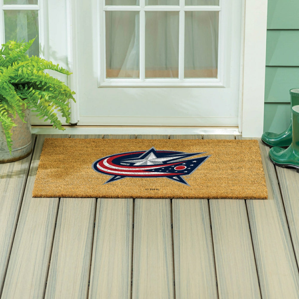 Columbus Blue Jackets Large Full Color Coir Mat, 36"x24", NHL