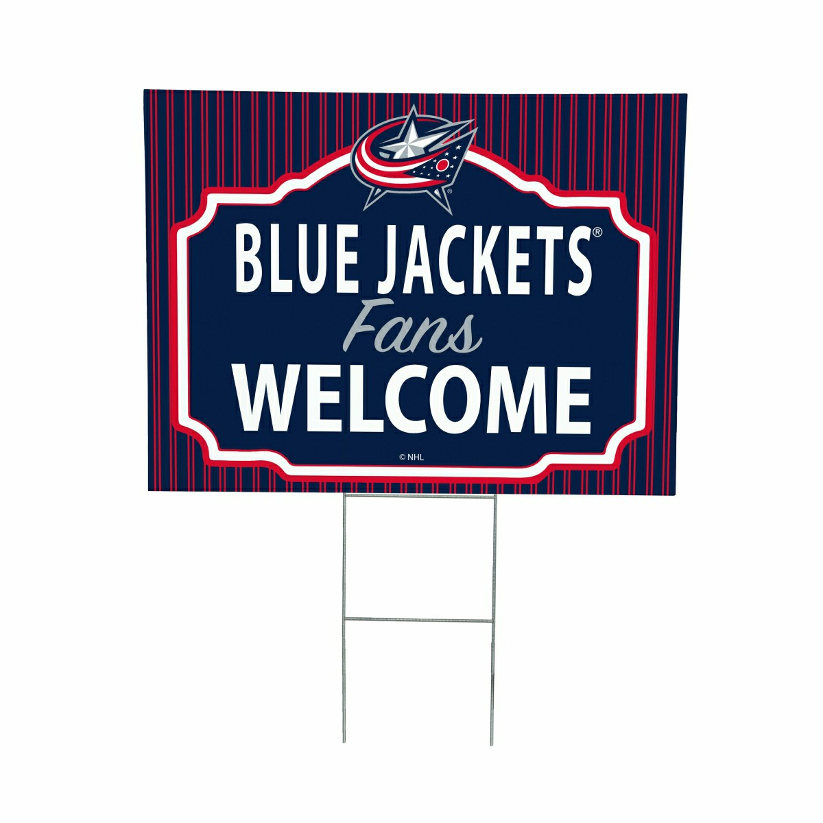 Columbus Blue Jackets Coroplast Yard Sign, "Fans Welcome", NHL, Home
