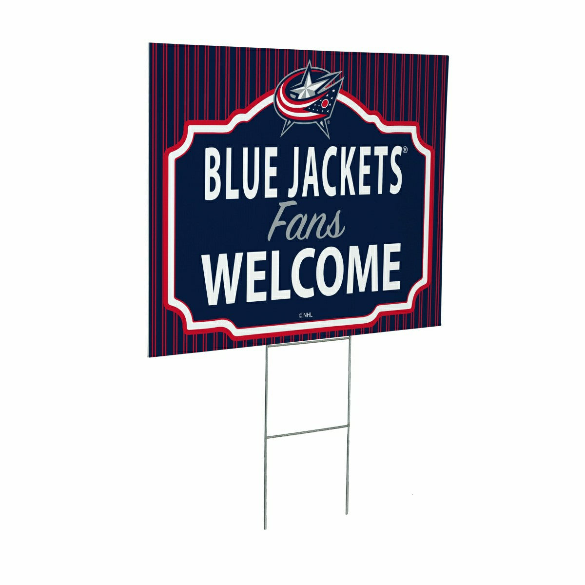 Columbus Blue Jackets Coroplast Yard Sign, "Fans Welcome", NHL, Home