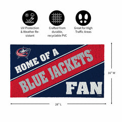 Columbus Blue Jackets, PVC Mat COLOR, Home of a Fan, NHL