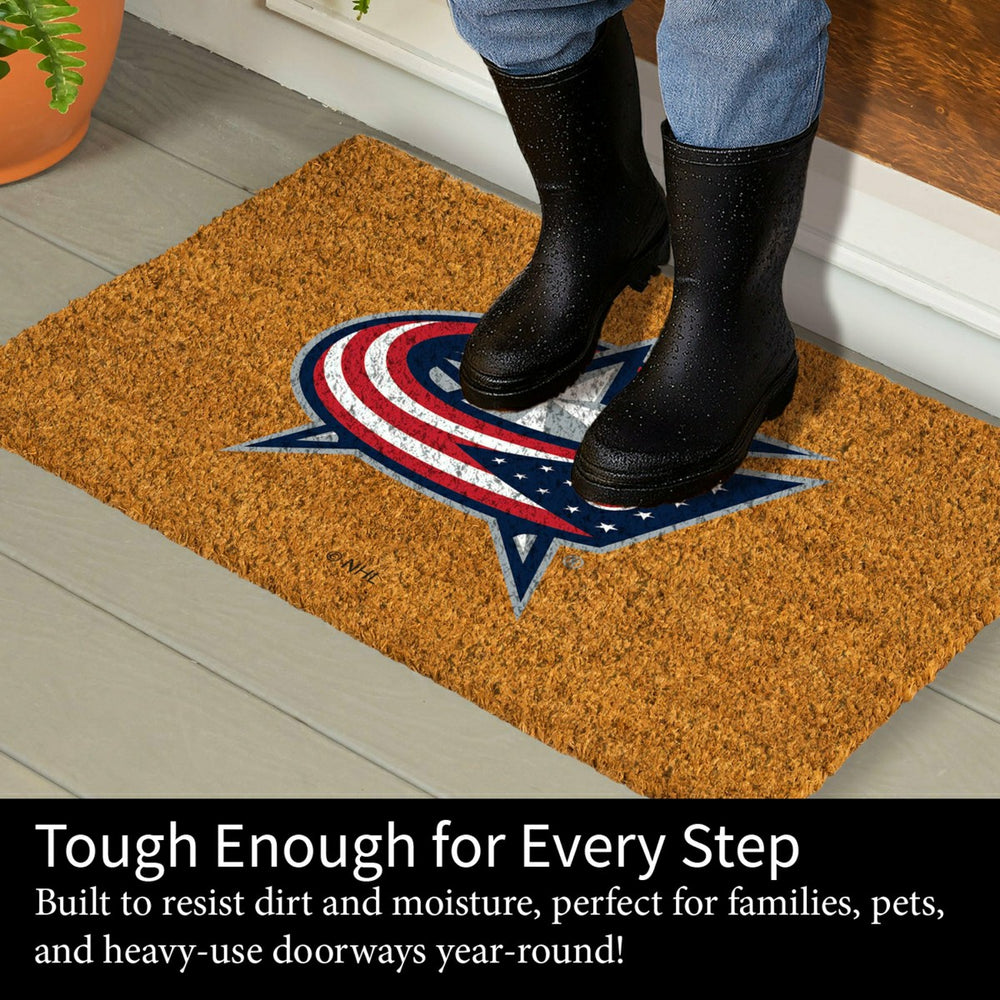 Coir Mat, 16"x28", Columbus Blue Jackets, NHL