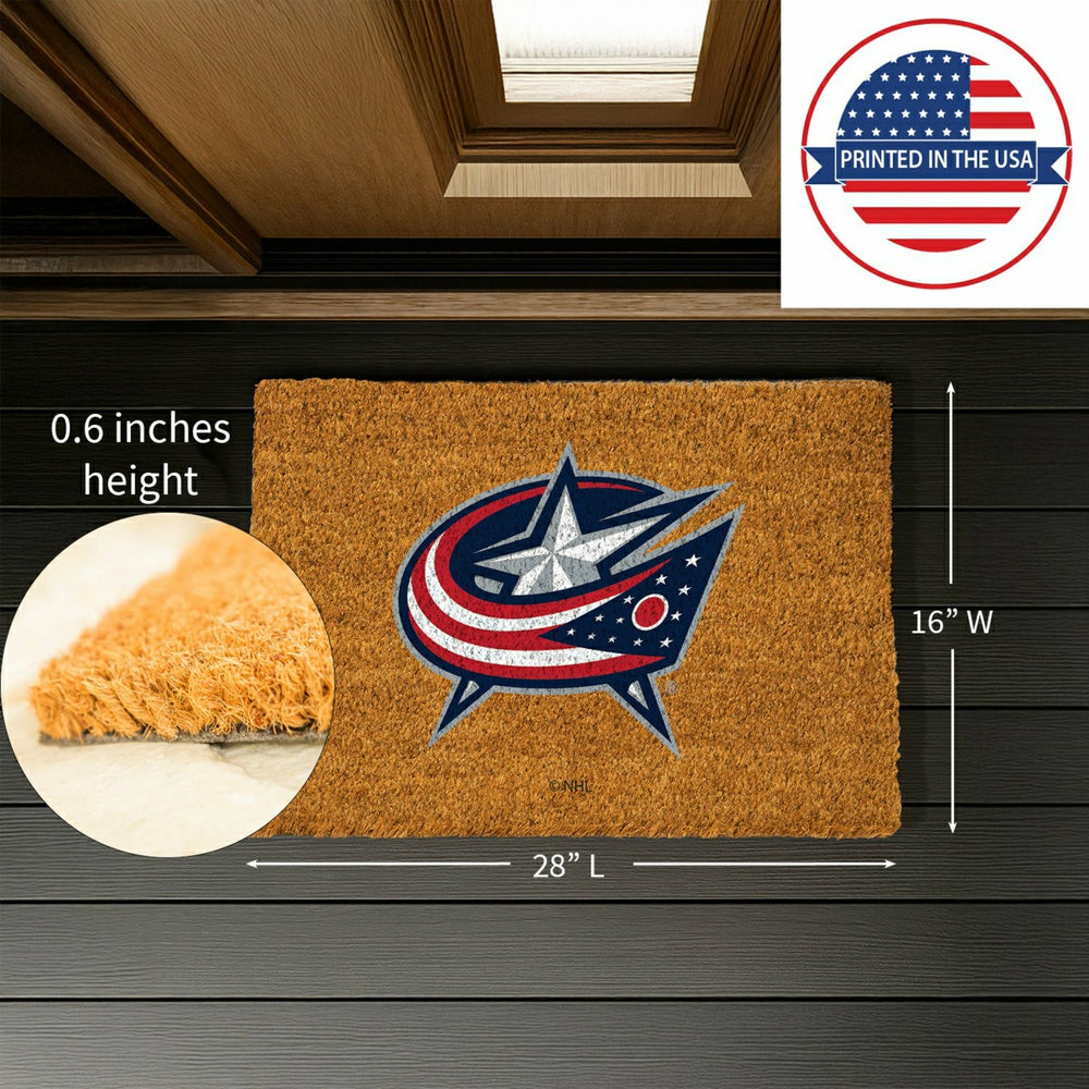 Coir Mat, 16"x28", Columbus Blue Jackets, NHL