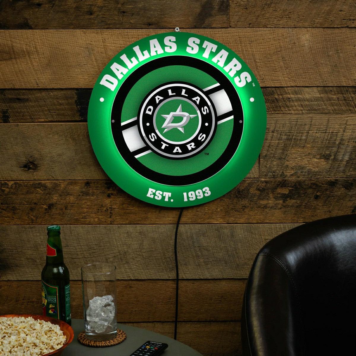 Dallas Stars, Metal Lite, Round, NHL