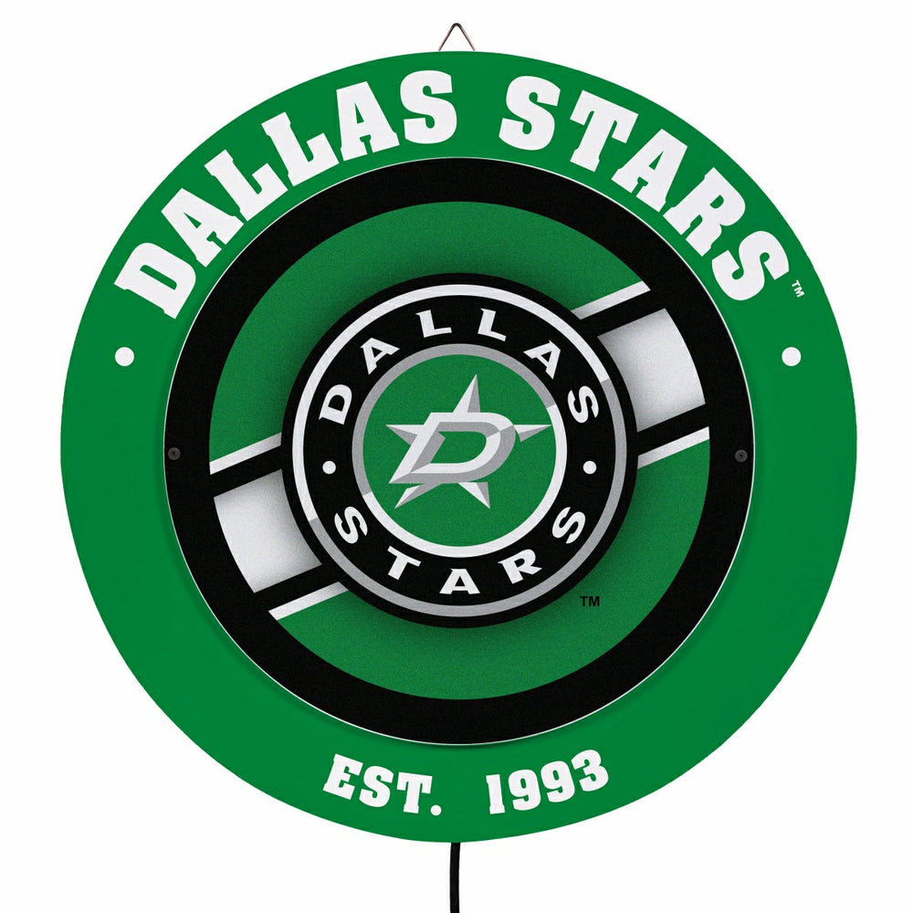 Dallas Stars, Metal Lite, Round, NHL