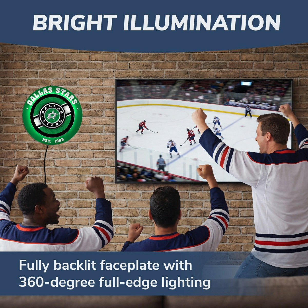 Dallas Stars, Metal Lite, Round, NHL