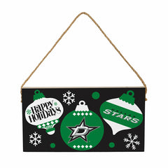 Dallas Stars Holiday Wood Wall Sign, 6x11, NHL, Home