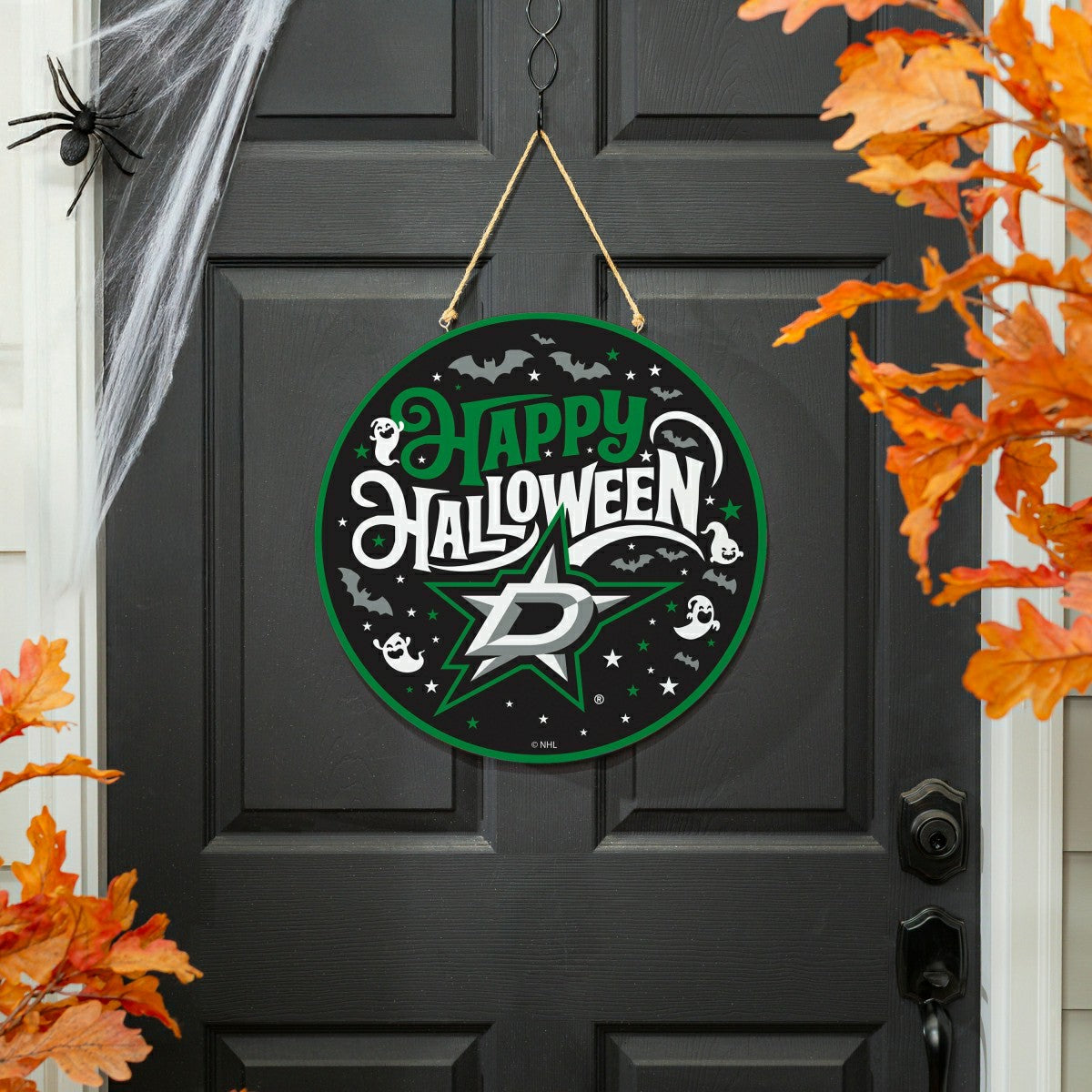 Dallas Stars Halloween Round Door Décor with Hanging Rope, 18x18, NHL, Home