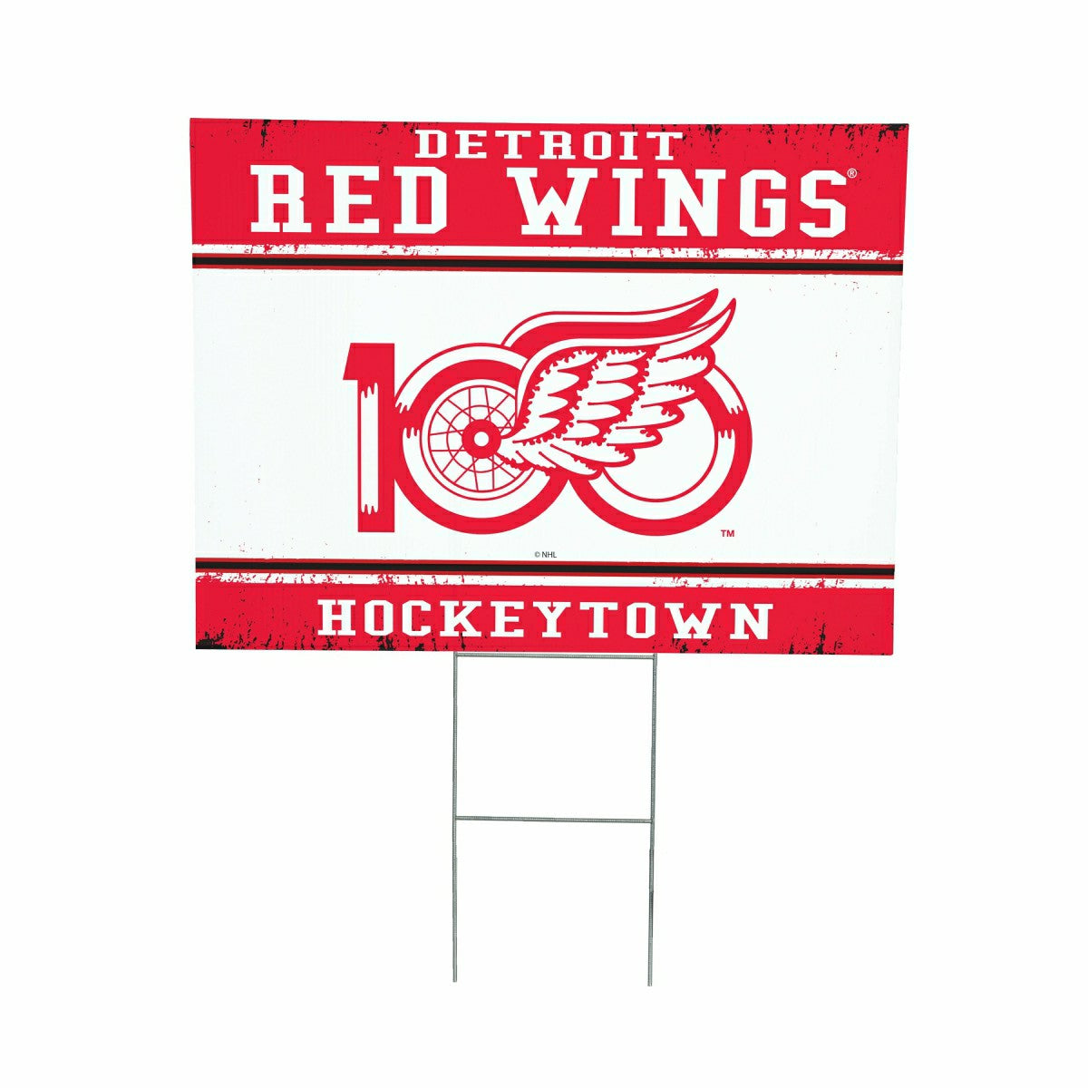 Detroit Red Wings, 100 Anniversary Cororplast Yard Sign, NHL, Home