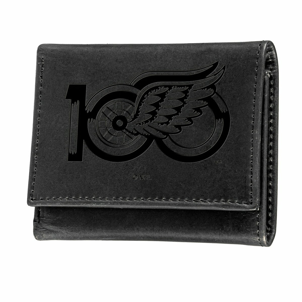 Detroit Red Wings, 100 Anniversary Wallet, Tri-fold, Black, NHL, Home