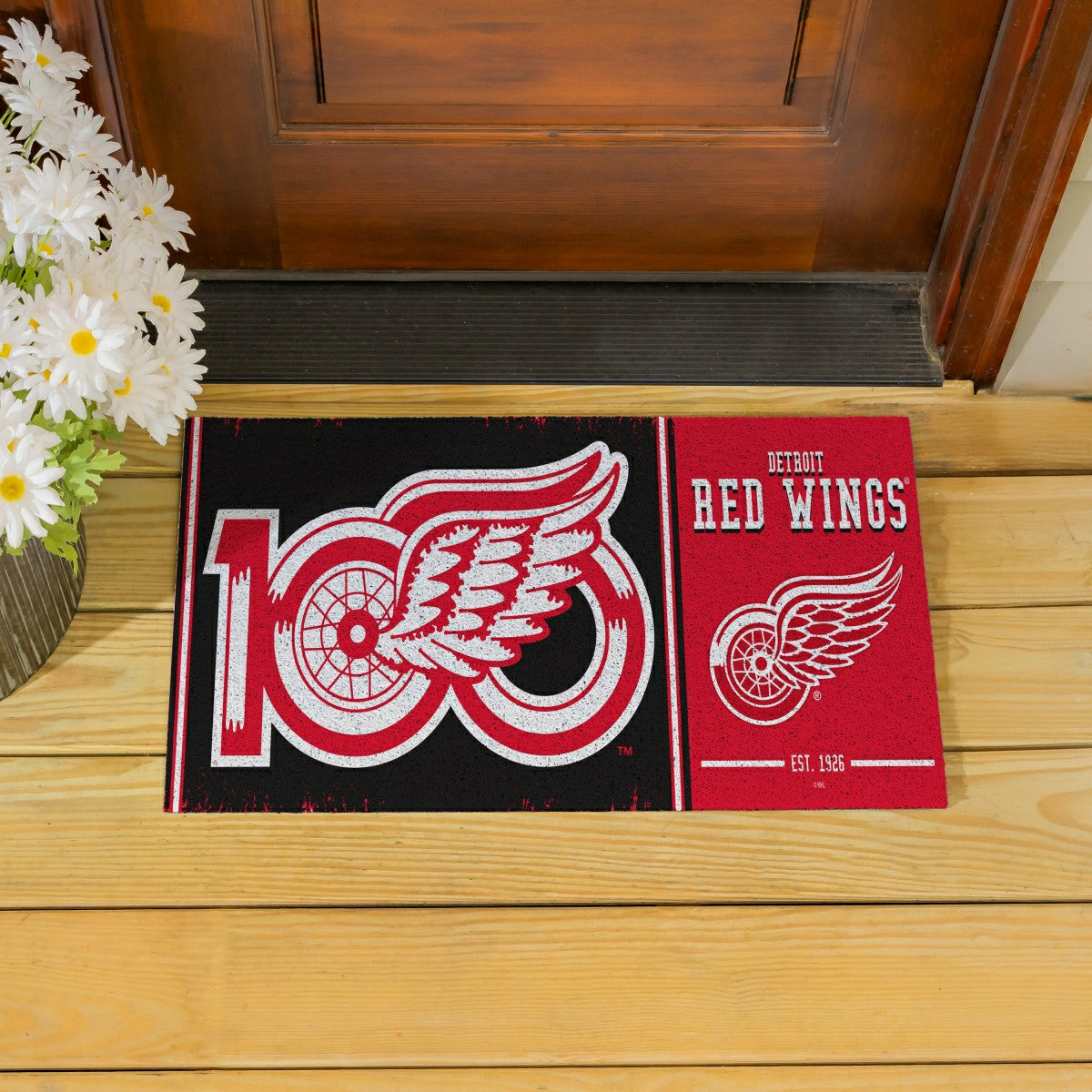 Detroit Red Wings, 100 Anniversary Turf Mat, Color, NHL