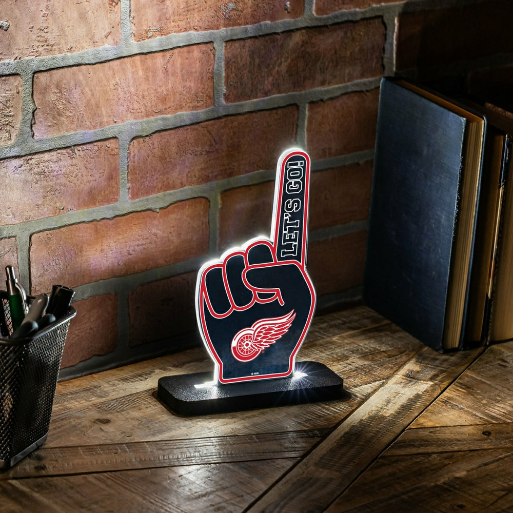 Detroit Red Wings Hockey Foam Finger Desklite LED Decor, NHL, Home