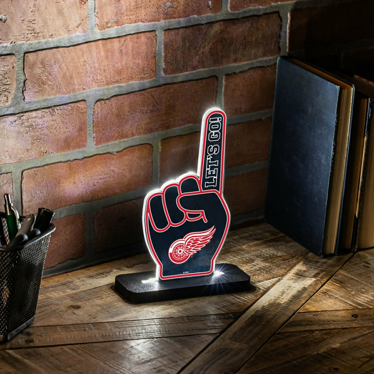 Detroit Red Wings Hockey Foam Finger Desklite LED Decor, NHL, Home