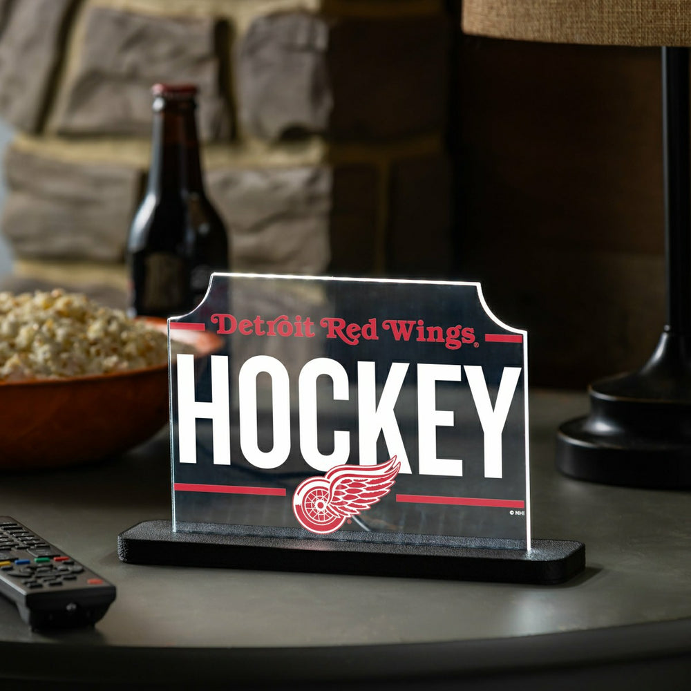 Detroit Red Wings Hockey Rectangle Desklite LED Decor, NHL, Home