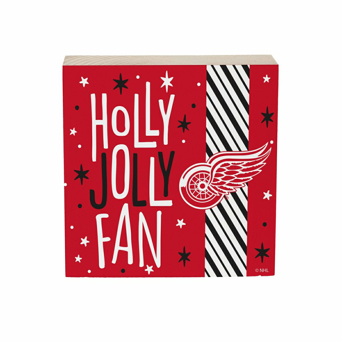 Detroit Red Wings Block, Holiday, 6x6, NHL, Home