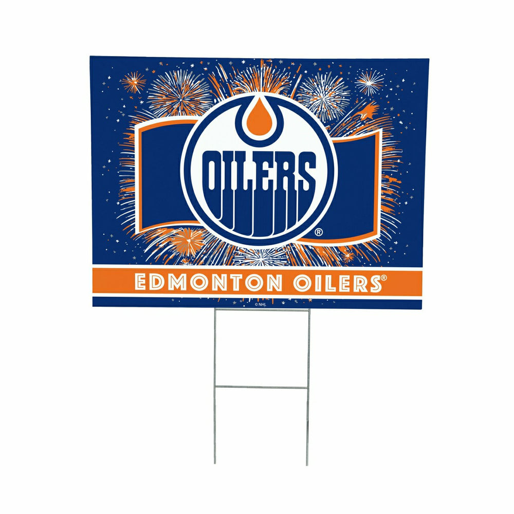Edmonton Oilers Yard Sign, Patriotic, NHL, Home