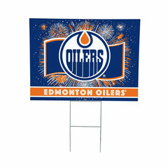Edmonton Oilers Yard Sign, Patriotic, NHL, Home