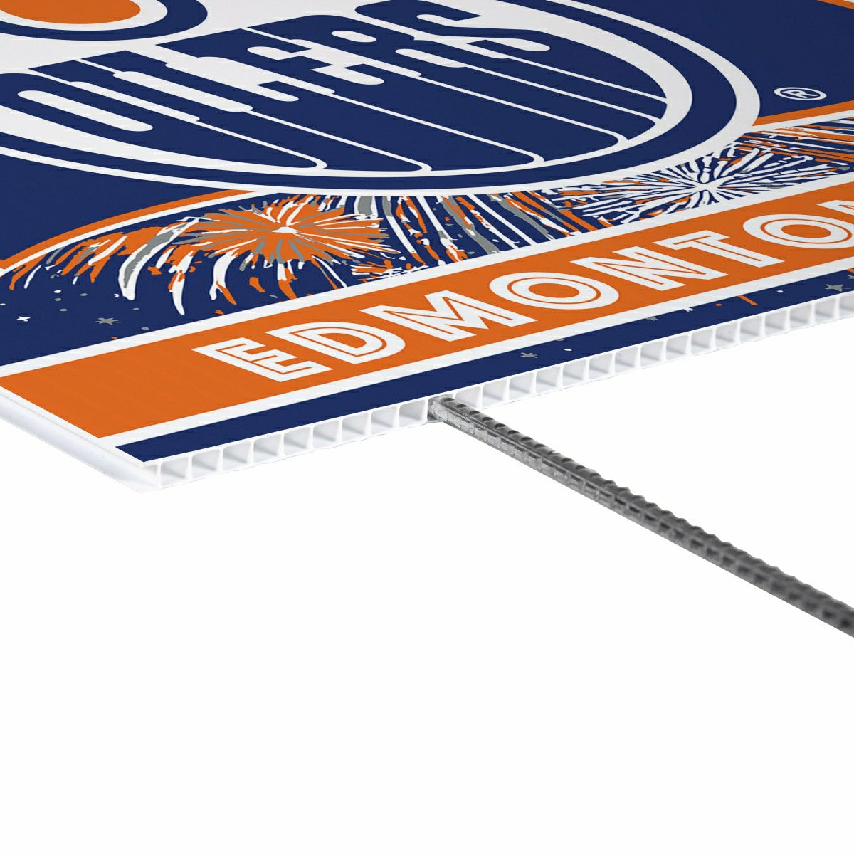 Edmonton Oilers Yard Sign, Patriotic, NHL, Home