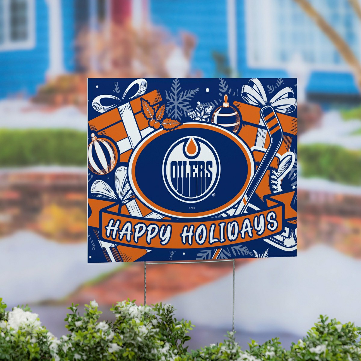 Edmonton Oilers Yard Sign, Holiday, NHL, Home