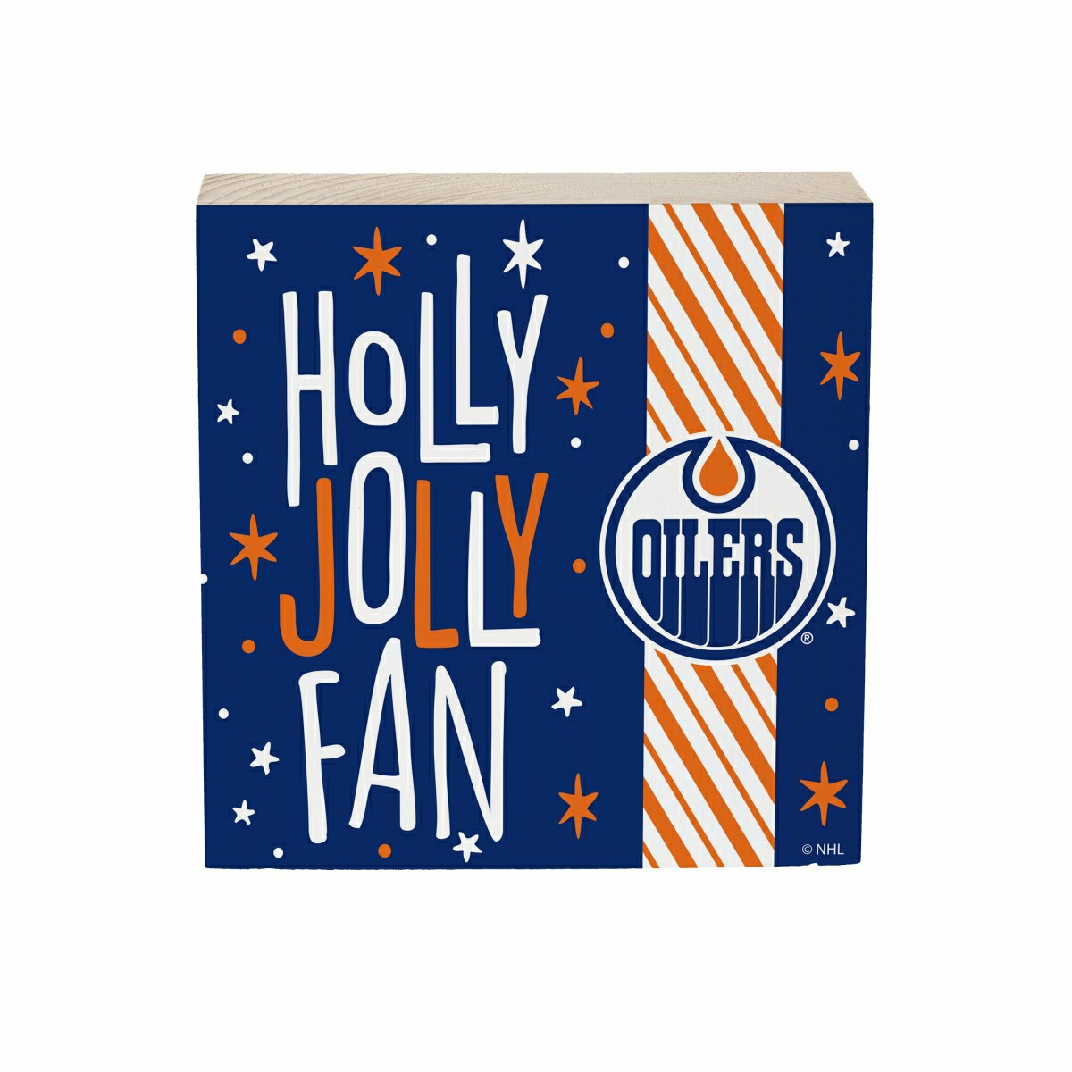 Edmonton Oilers Block, Holiday, 6x6, NHL, Home