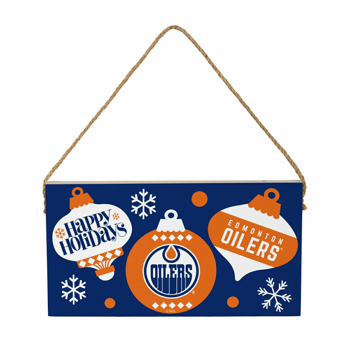 Edmonton Oilers Holiday Wood Wall Sign, 6x11, NHL, Home