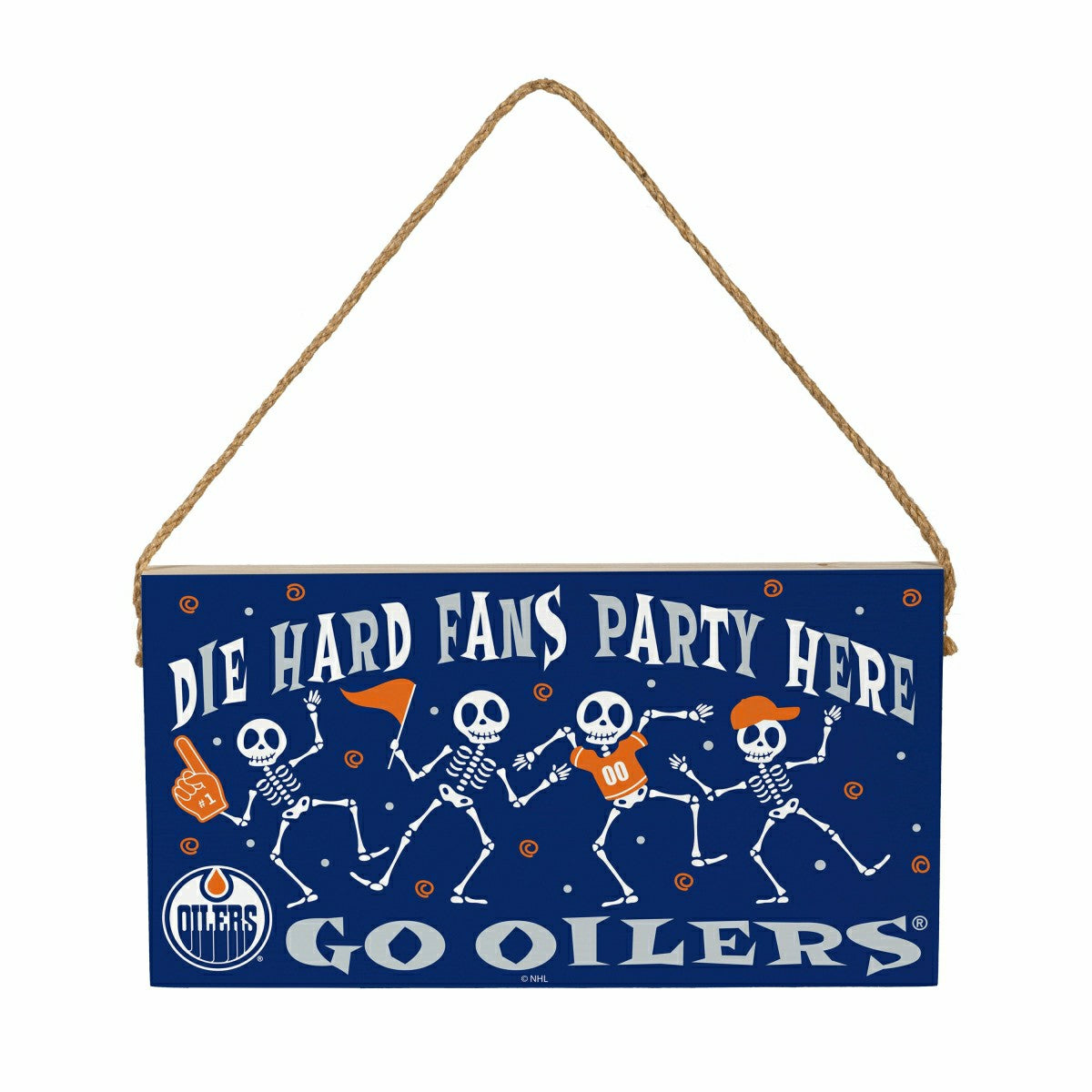 Edmonton Oilers Halloween Wood Wall Sign, 6x11, NHL, Home