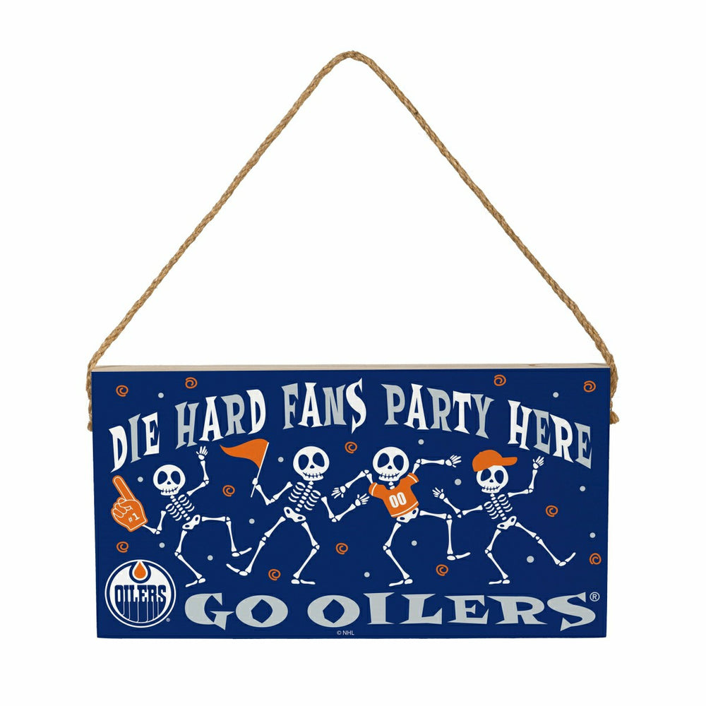Edmonton Oilers Halloween Wood Wall Sign, 6x11, NHL, Home