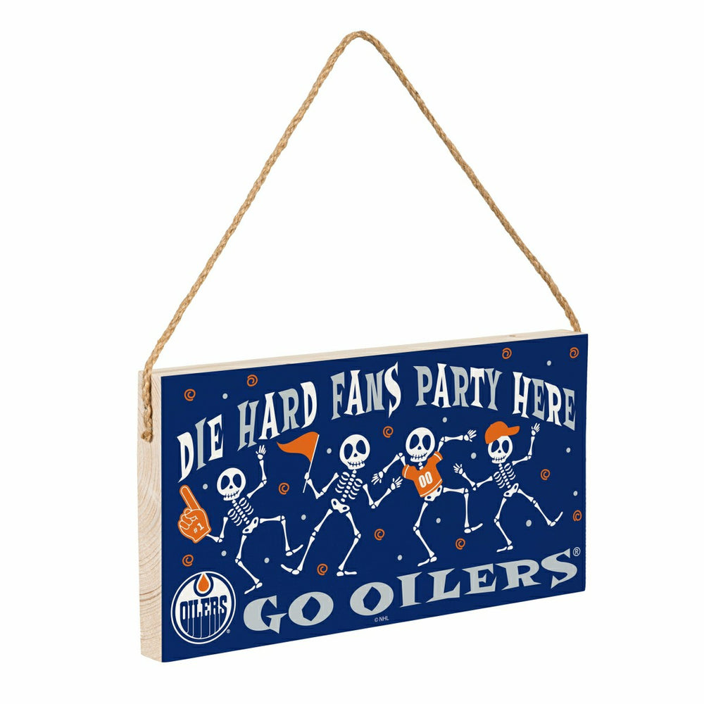 Edmonton Oilers Halloween Wood Wall Sign, 6x11, NHL, Home