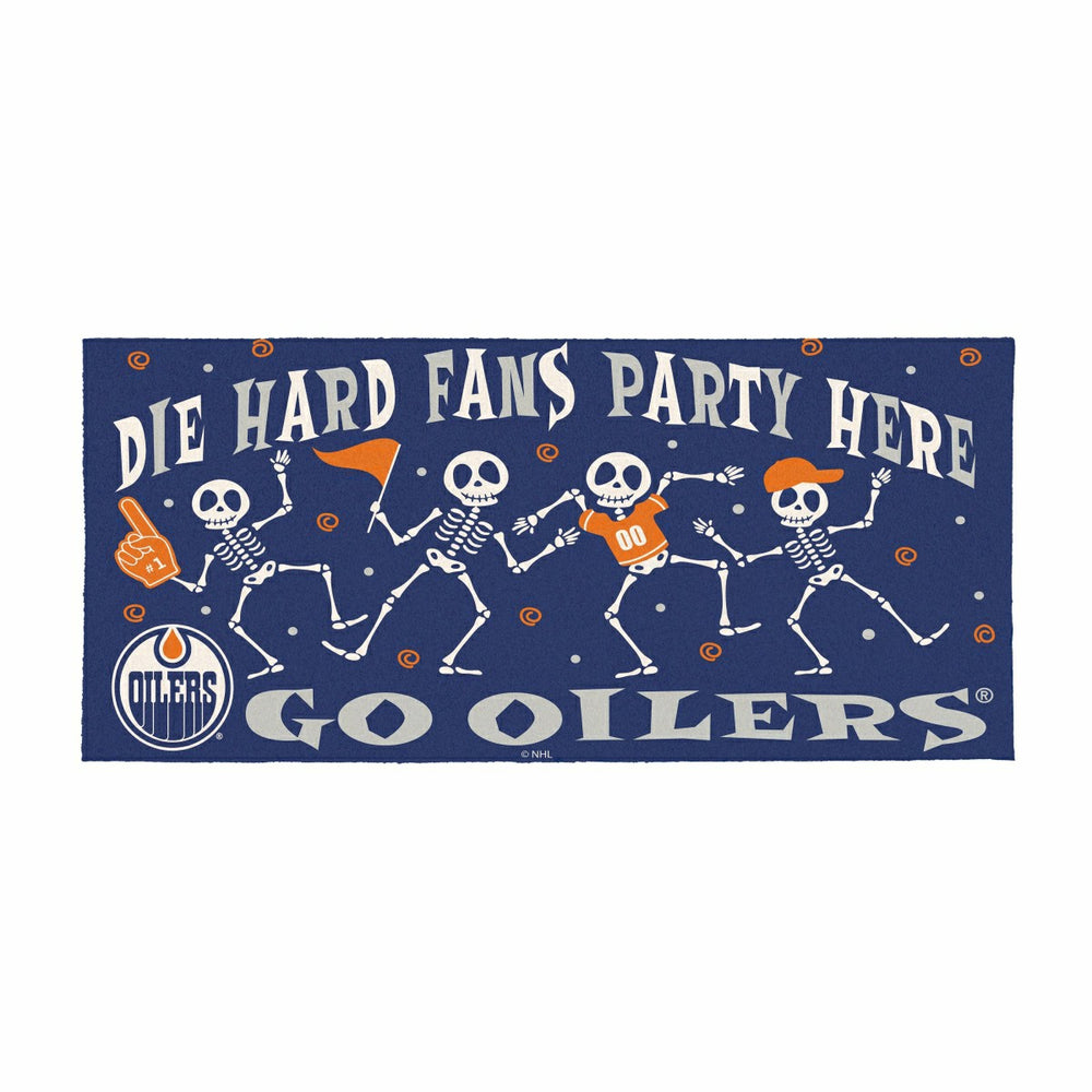 Edmonton Oilers Flocked Coir Halloween Sassafras Switch Mat, 22"x10", NHL