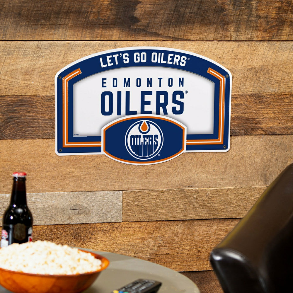 Edmonton Oilers USA Embossed Steel Wall Sign, 11" x 17", NHL, Home