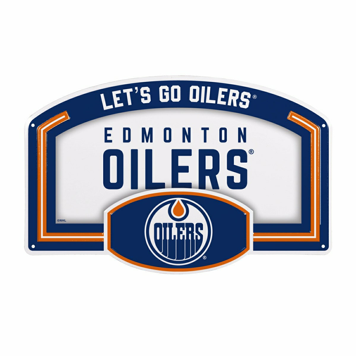 Edmonton Oilers USA Embossed Steel Wall Sign, 11" x 17", NHL, Home