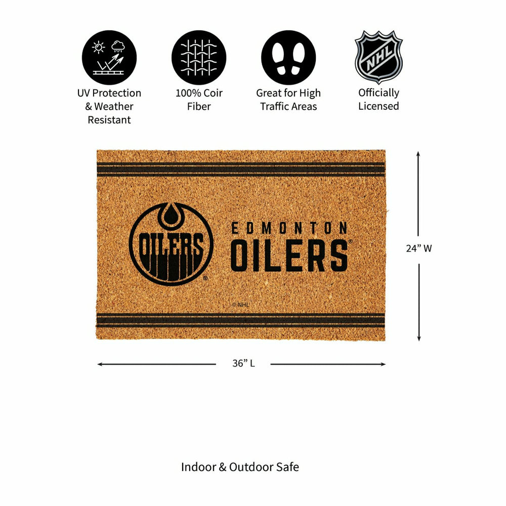 Edmonton Oilers Large One Color Coir Mat, 36"x24", NHL