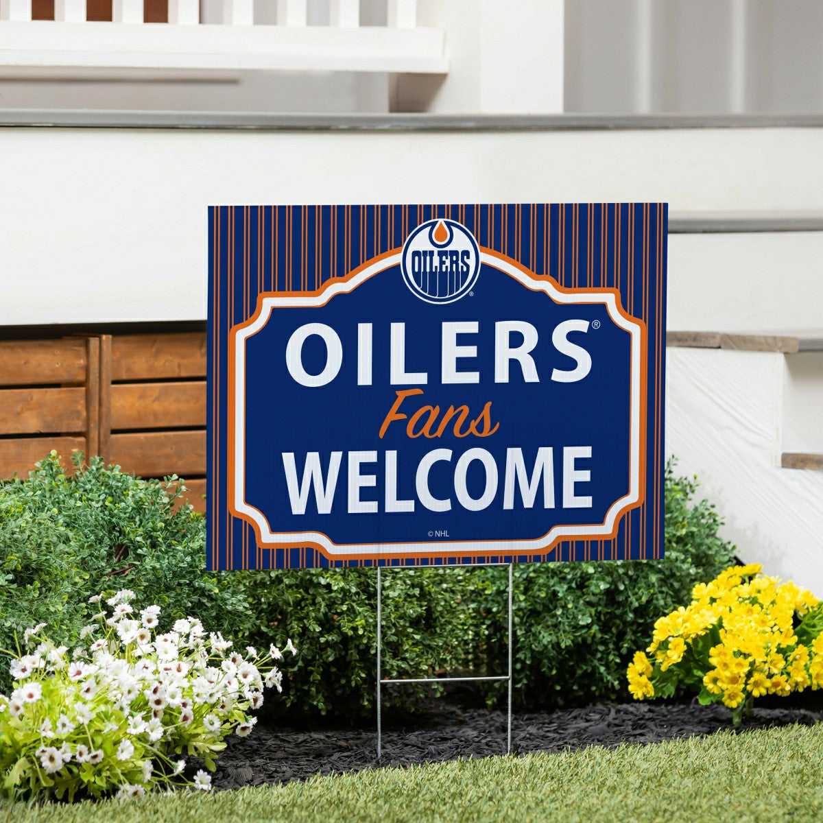Edmonton Oilers Coroplast Yard Sign, "Fans Welcome", NHL, Home