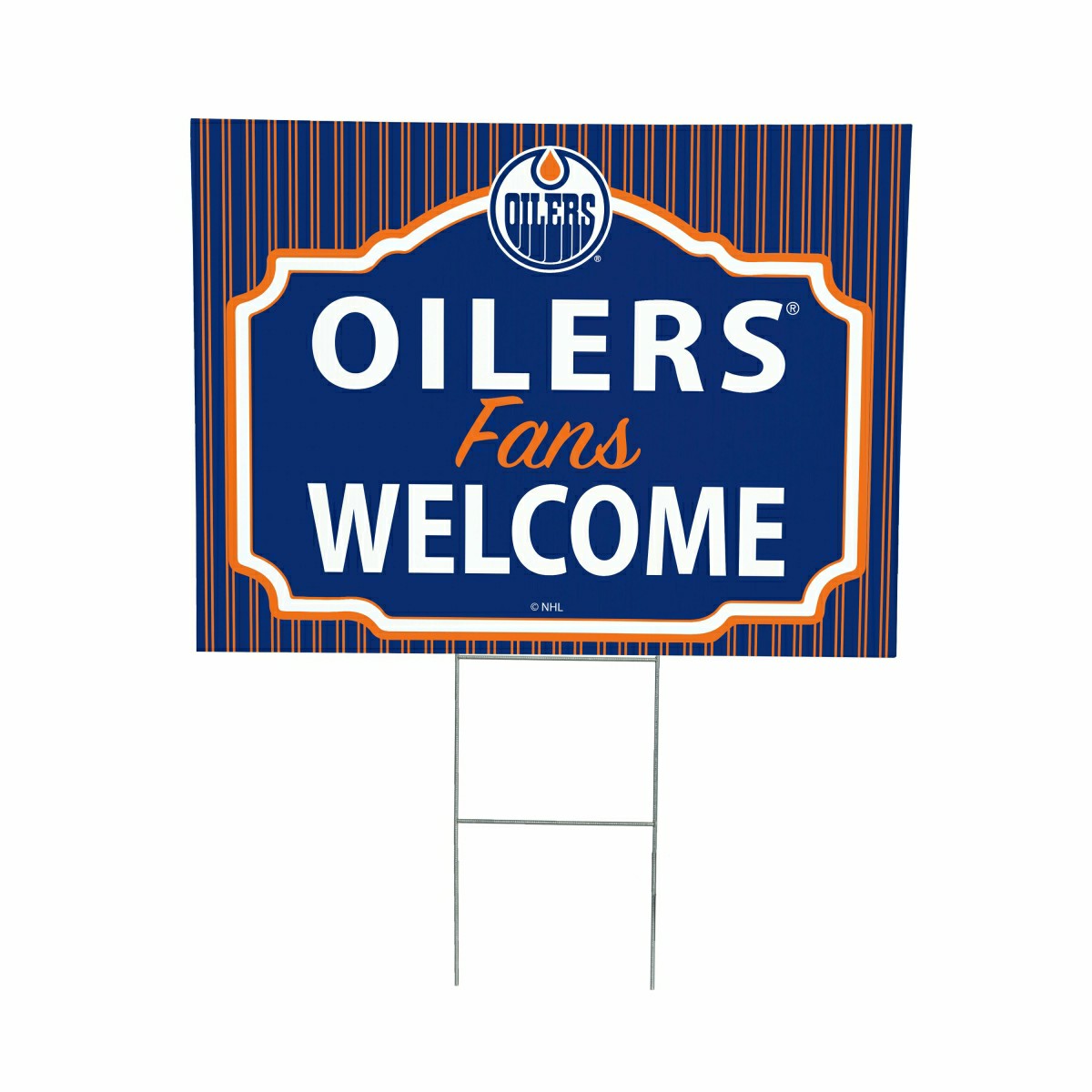 Edmonton Oilers Coroplast Yard Sign, "Fans Welcome", NHL, Home