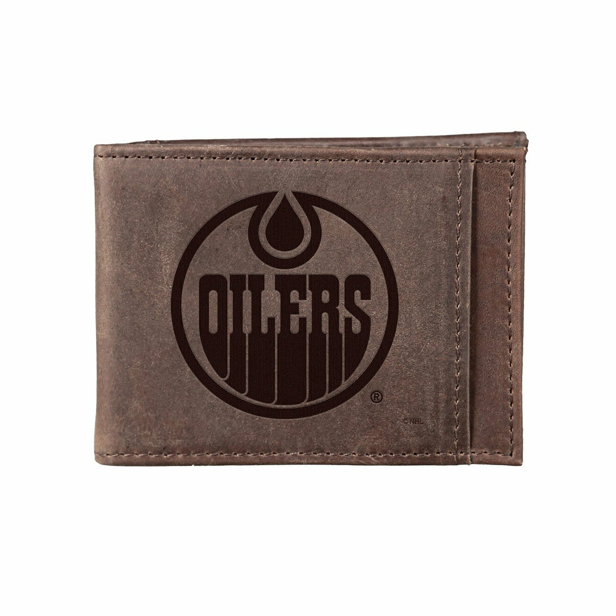 Front Pocket Wallet w/ RFID Blocking, Edmonton Oilers, Brown, NHL, Home