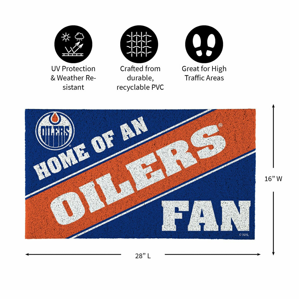 Edmonton Oilers, PVC Mat COLOR, Home of a Fan, NHL
