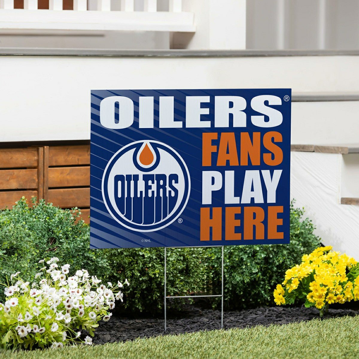 Edmonton Oilers Coroplast Yard Sign "Fans Play Here", NHL, Home