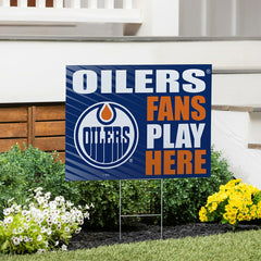 Edmonton Oilers Coroplast Yard Sign "Fans Play Here", NHL, Home