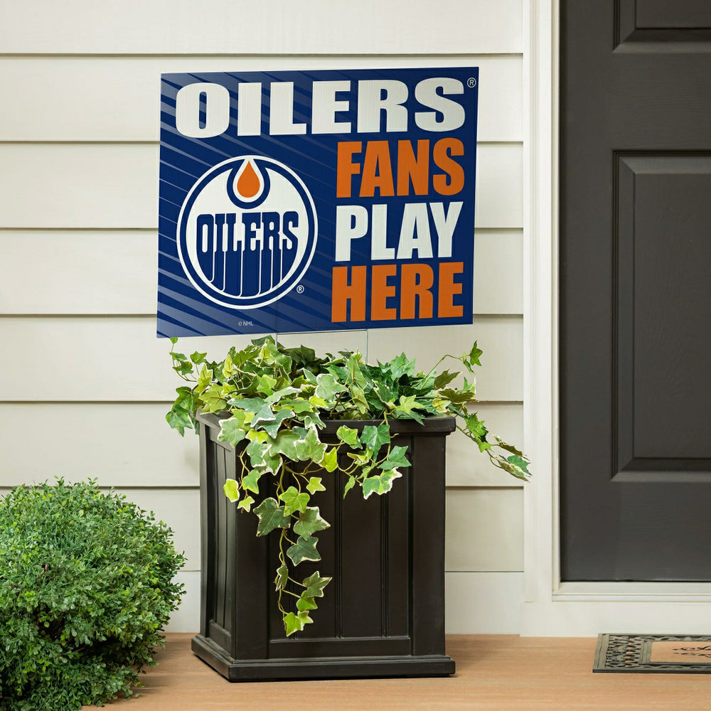 Edmonton Oilers Coroplast Yard Sign "Fans Play Here", NHL, Home