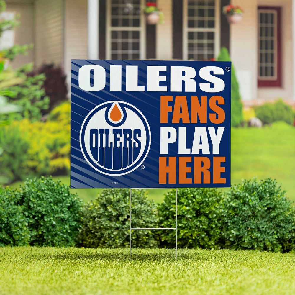 Edmonton Oilers Coroplast Yard Sign "Fans Play Here", NHL, Home