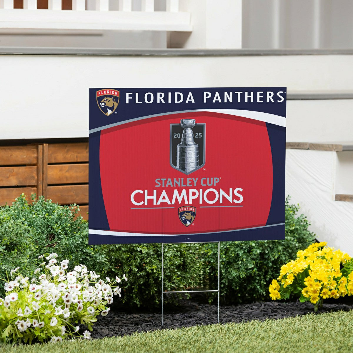 Florida Panthers, Stanley Cup 2025 Champions Cororplast Yard Sign, NHL, Home
