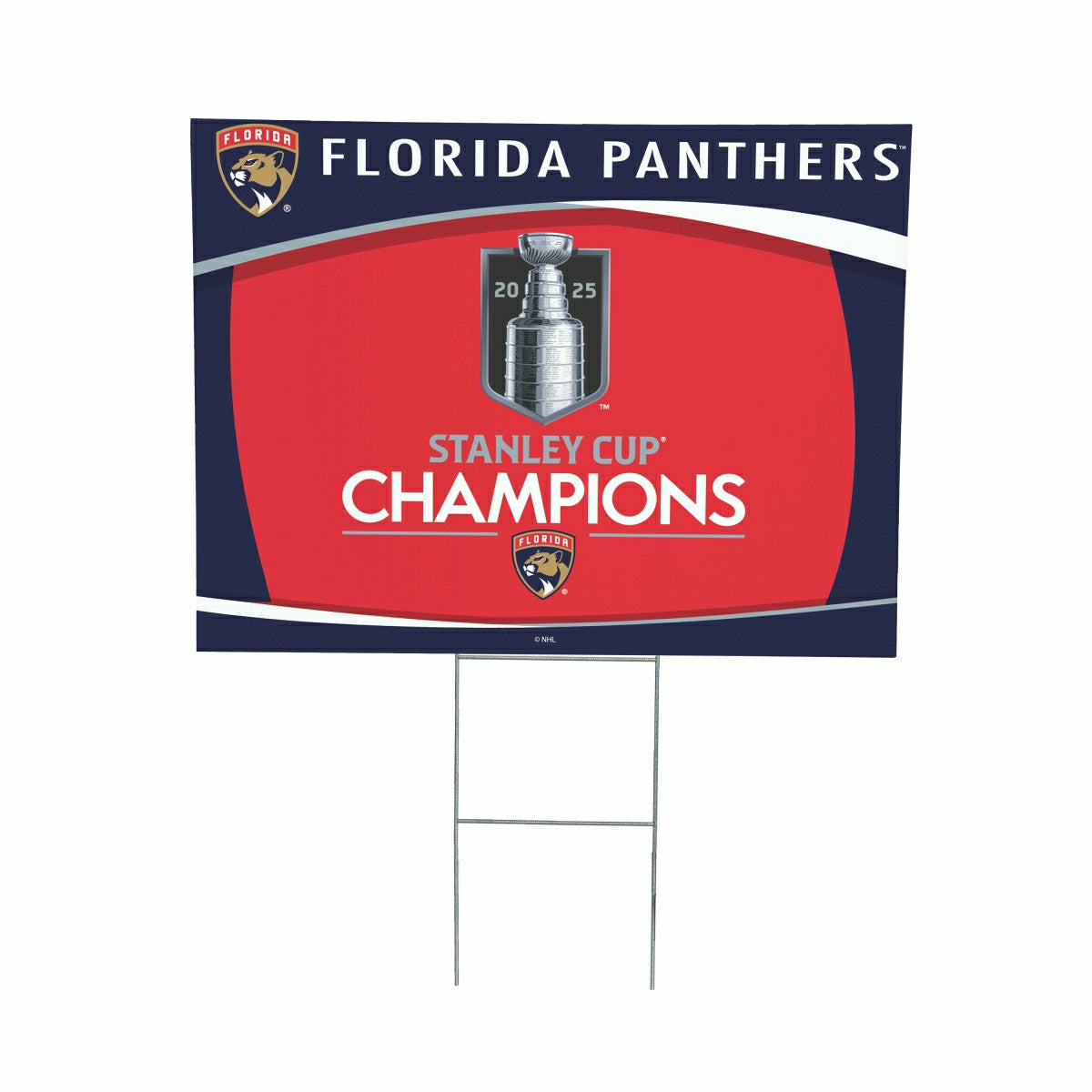 Florida Panthers, Stanley Cup 2025 Champions Cororplast Yard Sign, NHL, Home