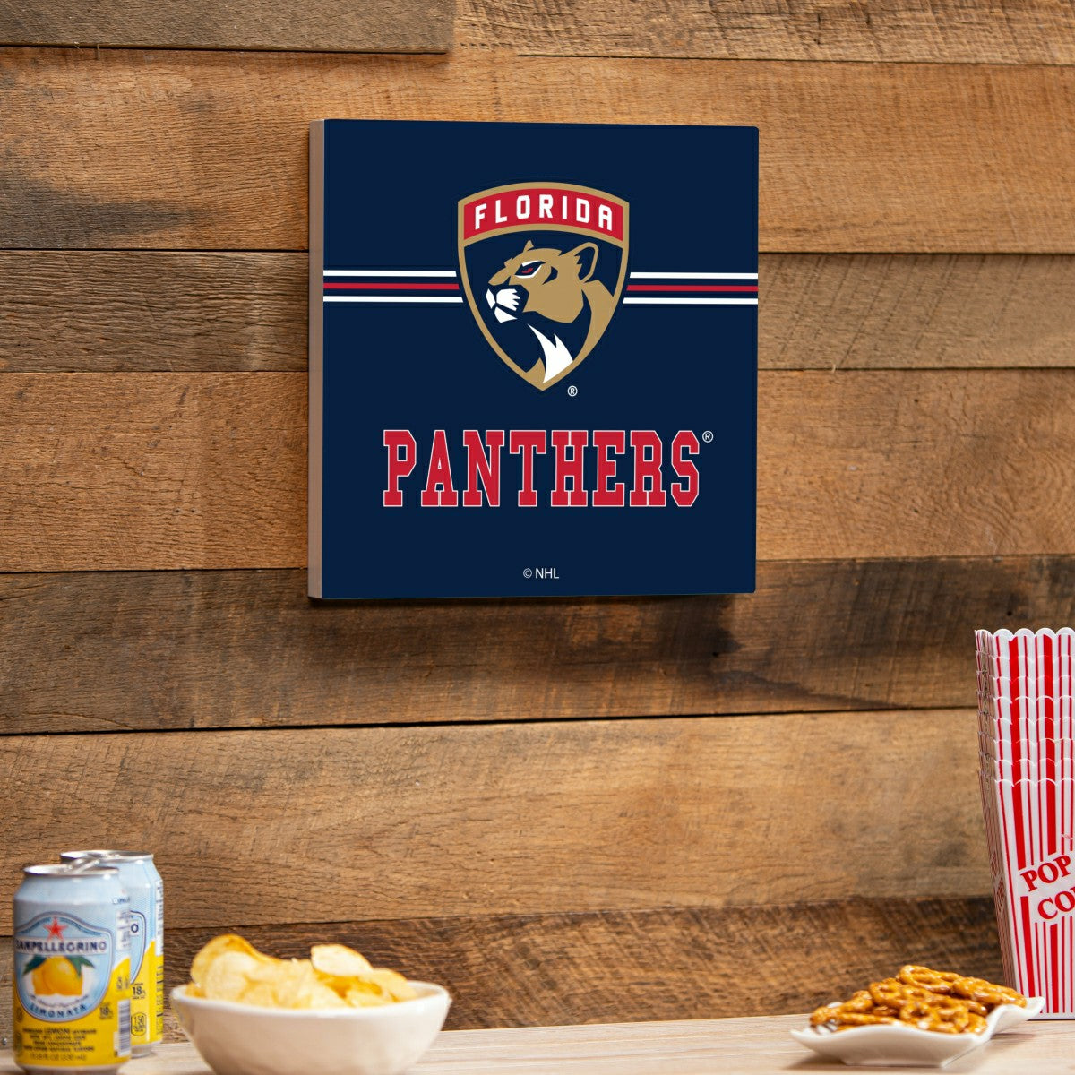 Florida Panthers Wood Wall Sign, 12x12, NHL, Home
