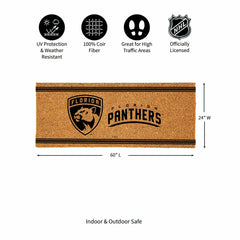 Florida Panthers Extra Large One Color Coir Mat, 60"x24", NHL