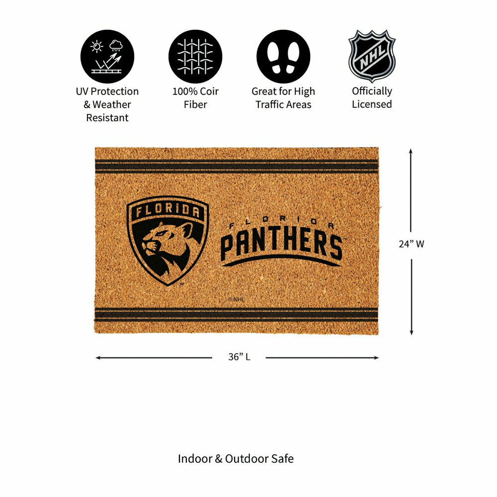 Florida Panthers Large One Color Coir Mat, 36"x24", NHL