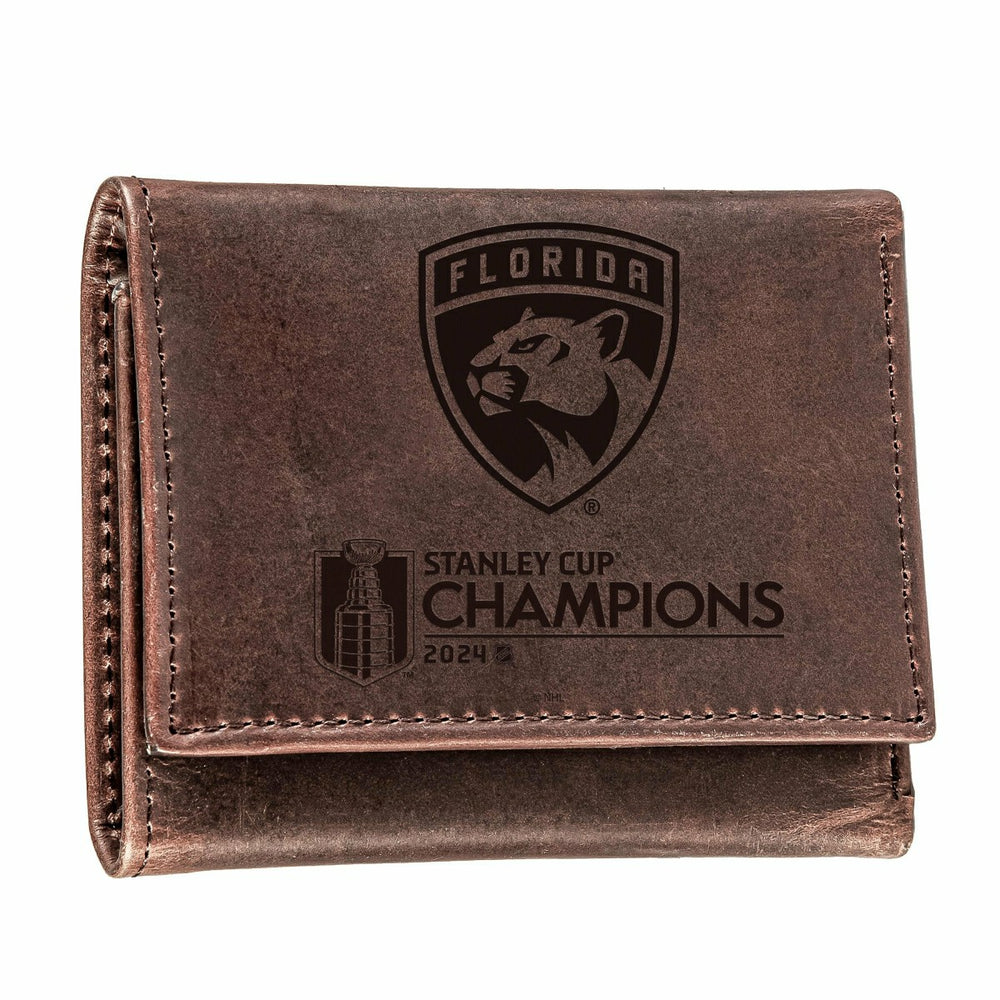 Florida Panthers Tri-Fold Wallet, Brown, Stanley Cup Champions 2024, NHL, Home