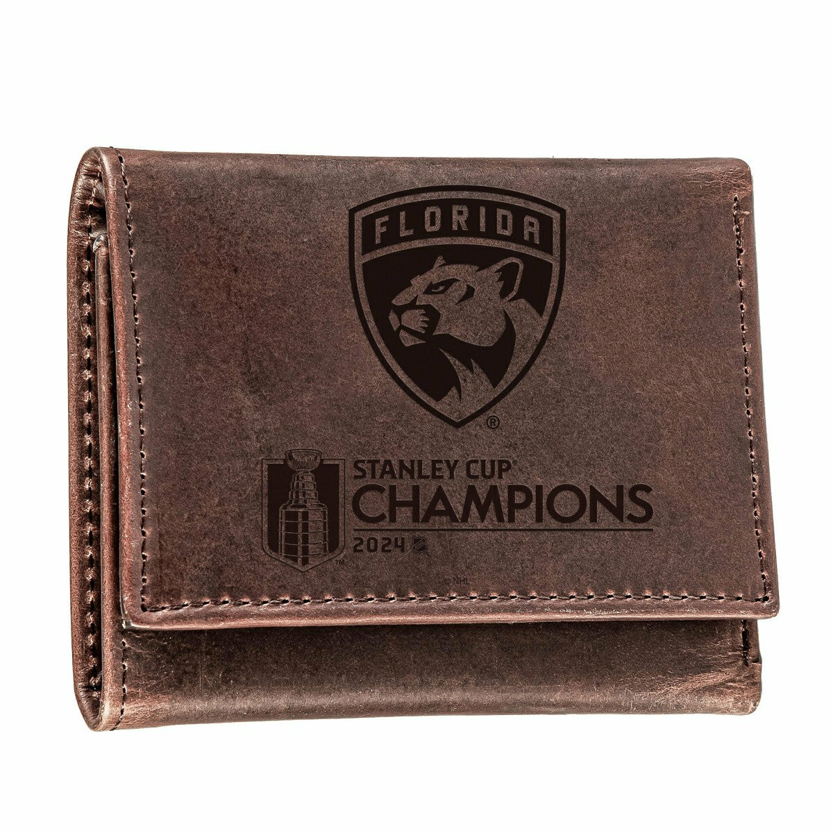 Florida Panthers Tri-Fold Wallet, Brown, Stanley Cup Champions 2024, NHL, Home