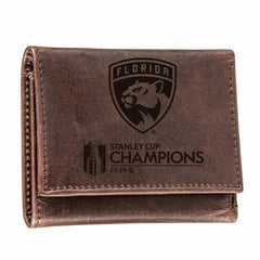 Florida Panthers Tri-Fold Wallet, Brown, Stanley Cup Champions 2024, NHL, Home