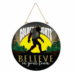 Vegas Golden Knights Bigfoot Round Door Décor with Hanging Rope, 18x18, NHL, Home