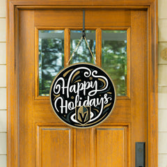 Vegas Golden Knights Holiday Round Door Décor with Hanging Rope, 18x18, NHL, Home