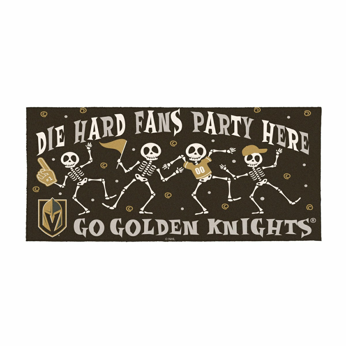 Vegas Golden Knights Flocked Coir Halloween Sassafras Switch Mat, 22"x, NHL